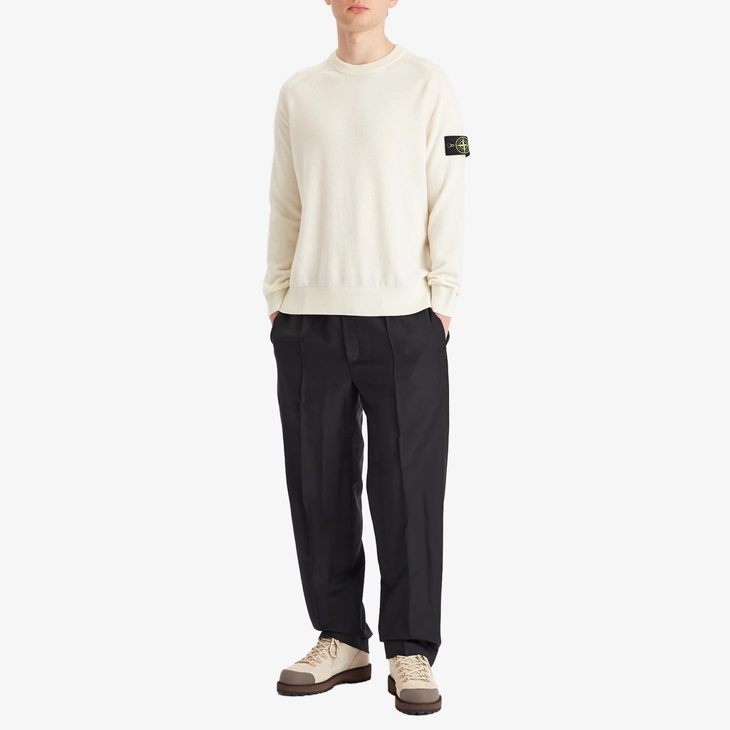 Stone Island Men's Geelong Wool Crew Neck Jumper Ivory